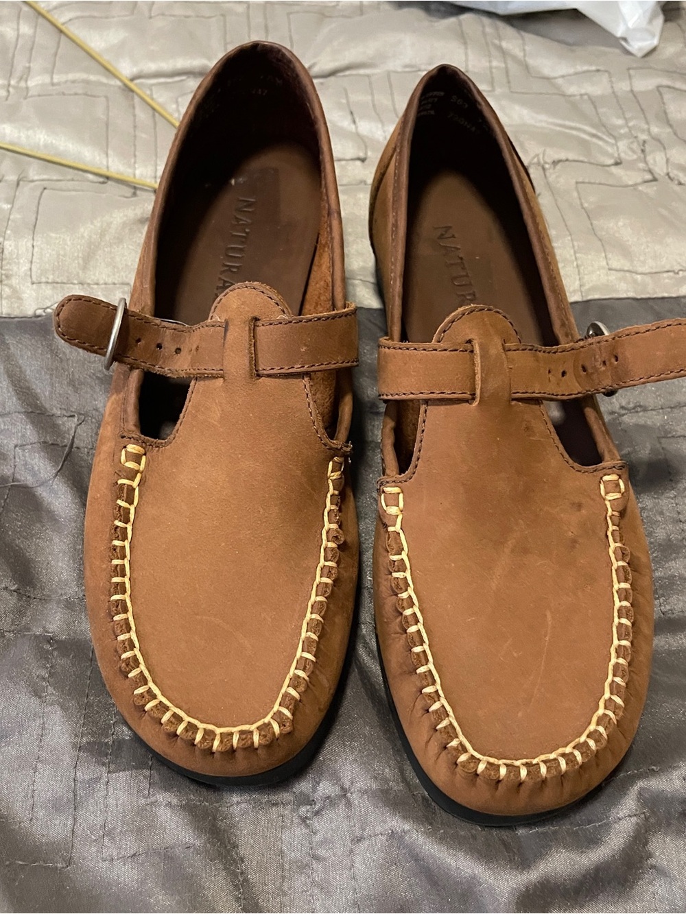 Naturalizer Tan Suede Strap Moccasin Loafers for women